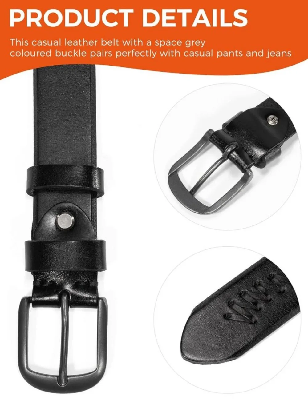 Stylish Women's Casual Leather Belt with Metal Buckle - Versatile Fashion